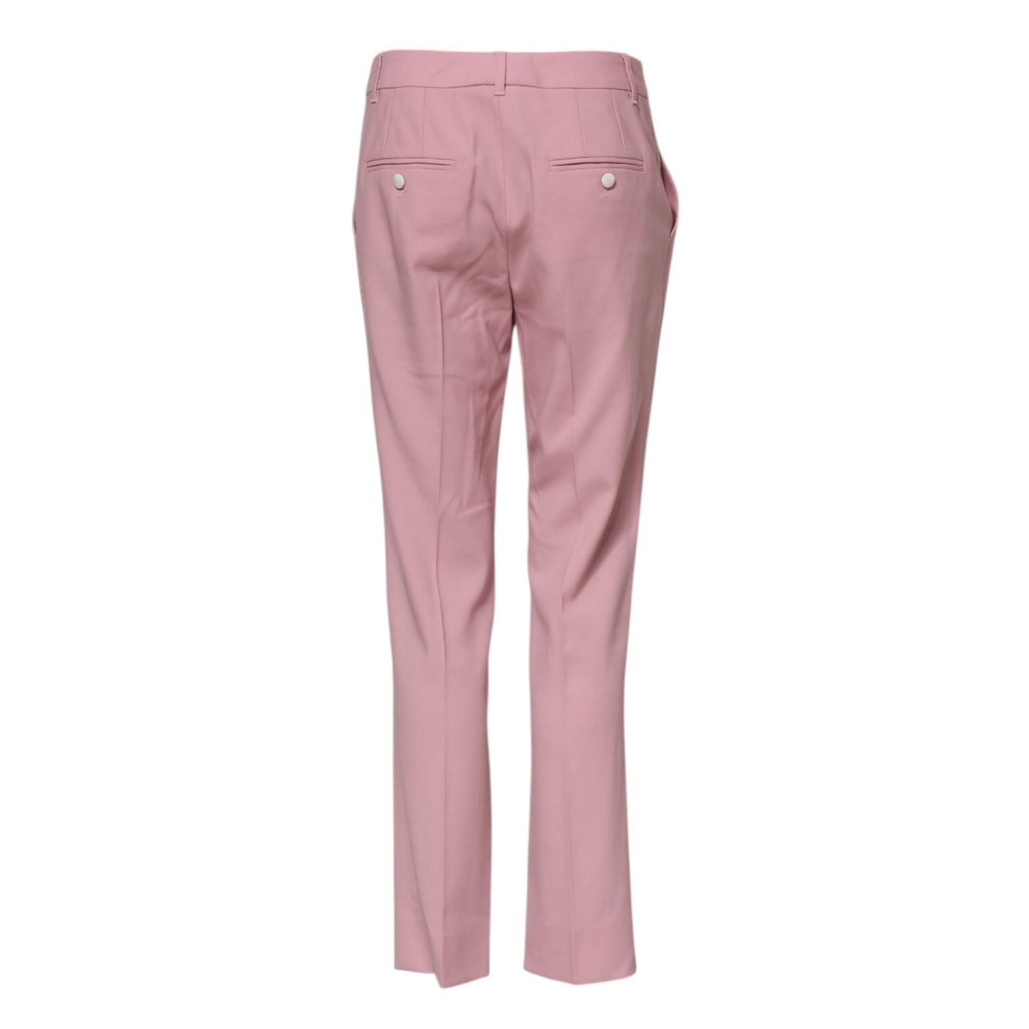 Dolce & Gabbana Pink Wool Mid Waist Tapered Pants