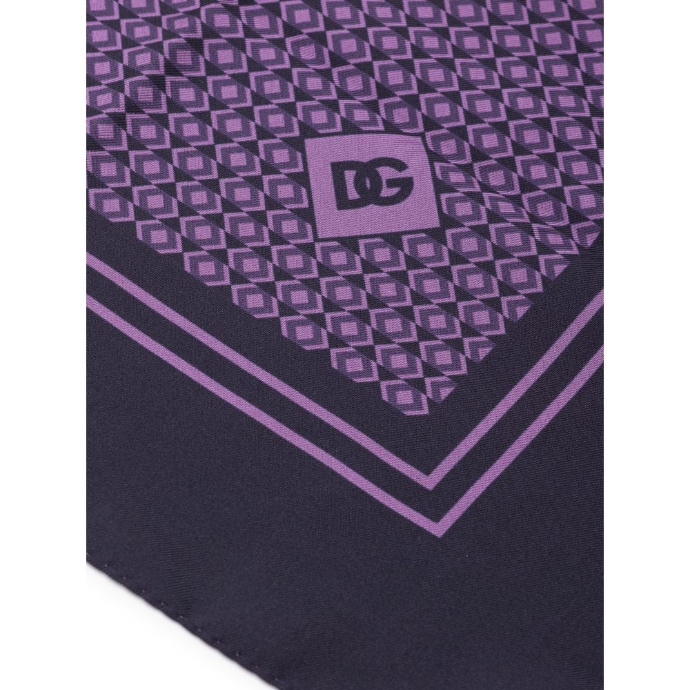 Dolce & Gabbana Purple Silk Pocket Square