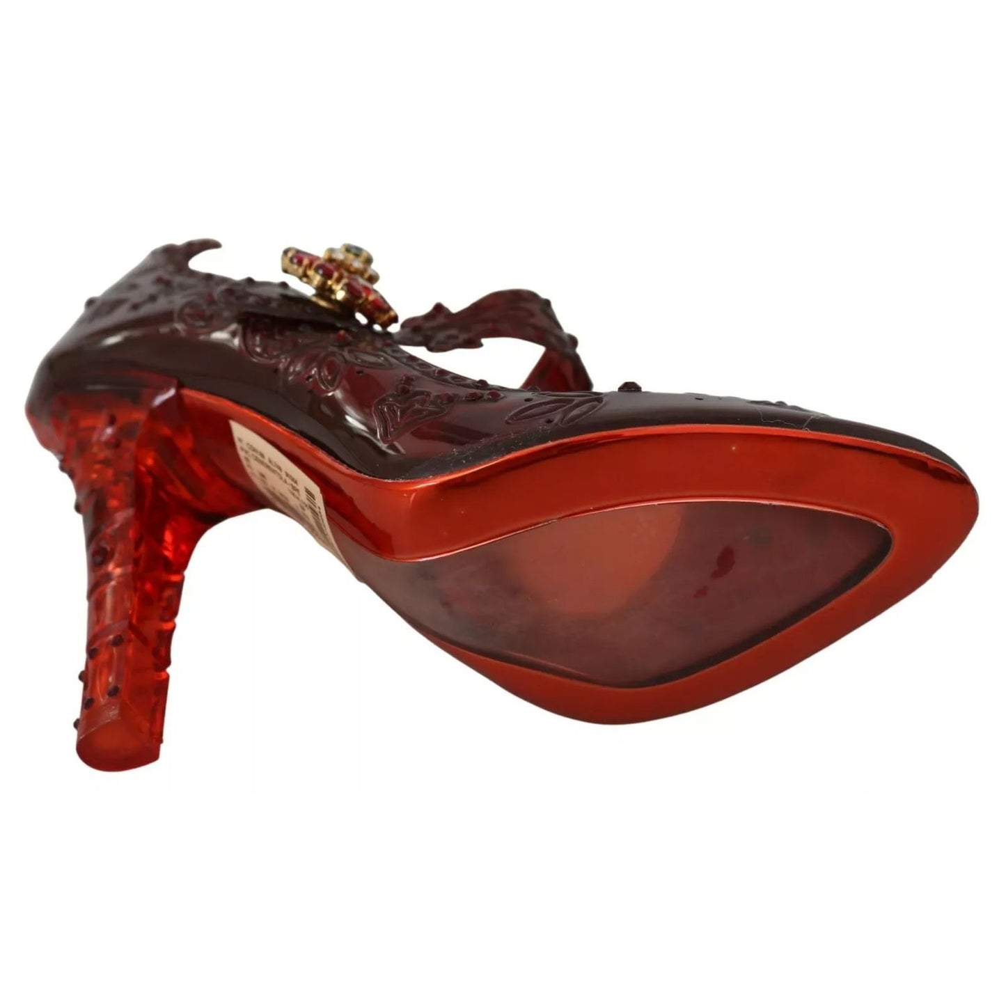 Dolce & Gabbana Red Floral Crystal Heels CINDERELLA Shoes