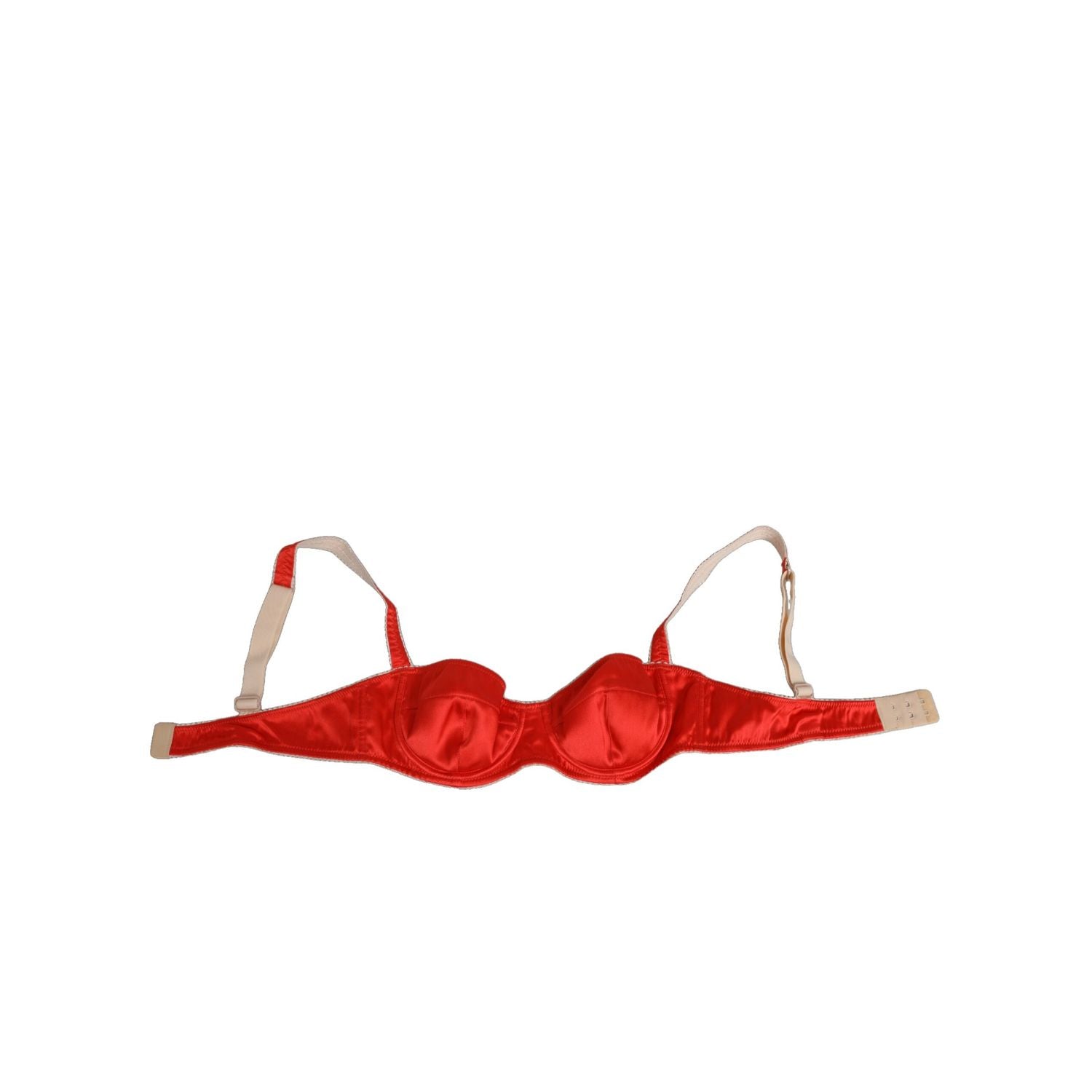 Dolce & Gabbana Red Silk Satin Underwire Bra Semi-Pad Underwear