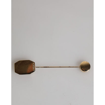 Dolce & Gabbana Rhinestone Embellished Sterling Silver Collar Brooch Pin