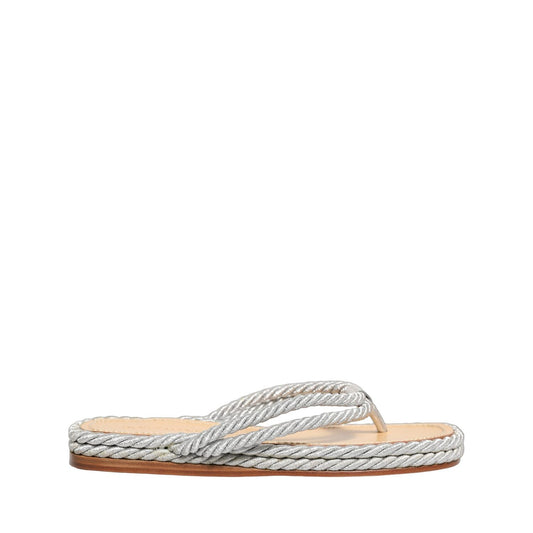 Dolce & Gabbana Silver Rope Slides Sandals Flip Flops Shoes