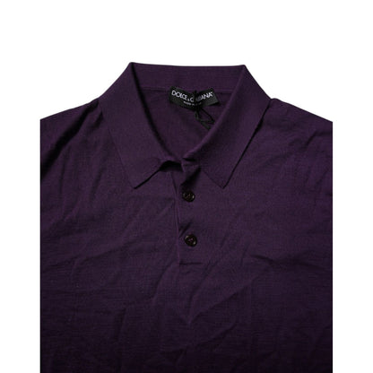 Dolce & Gabbana Violet Cashmere Collared Polo T-shirt