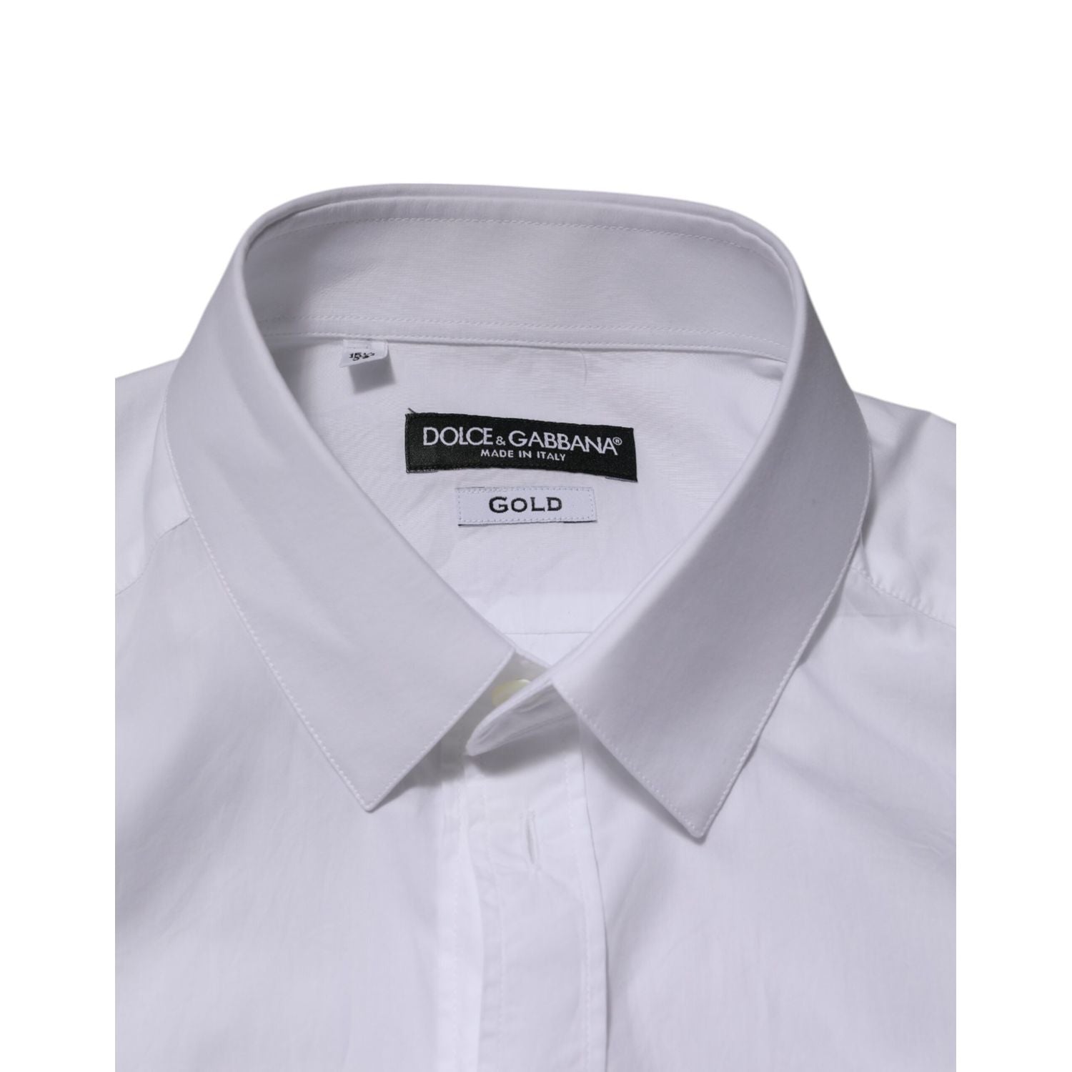 Dolce & Gabbana White Cotton GOLD Formal Men Longsleeves Shirt