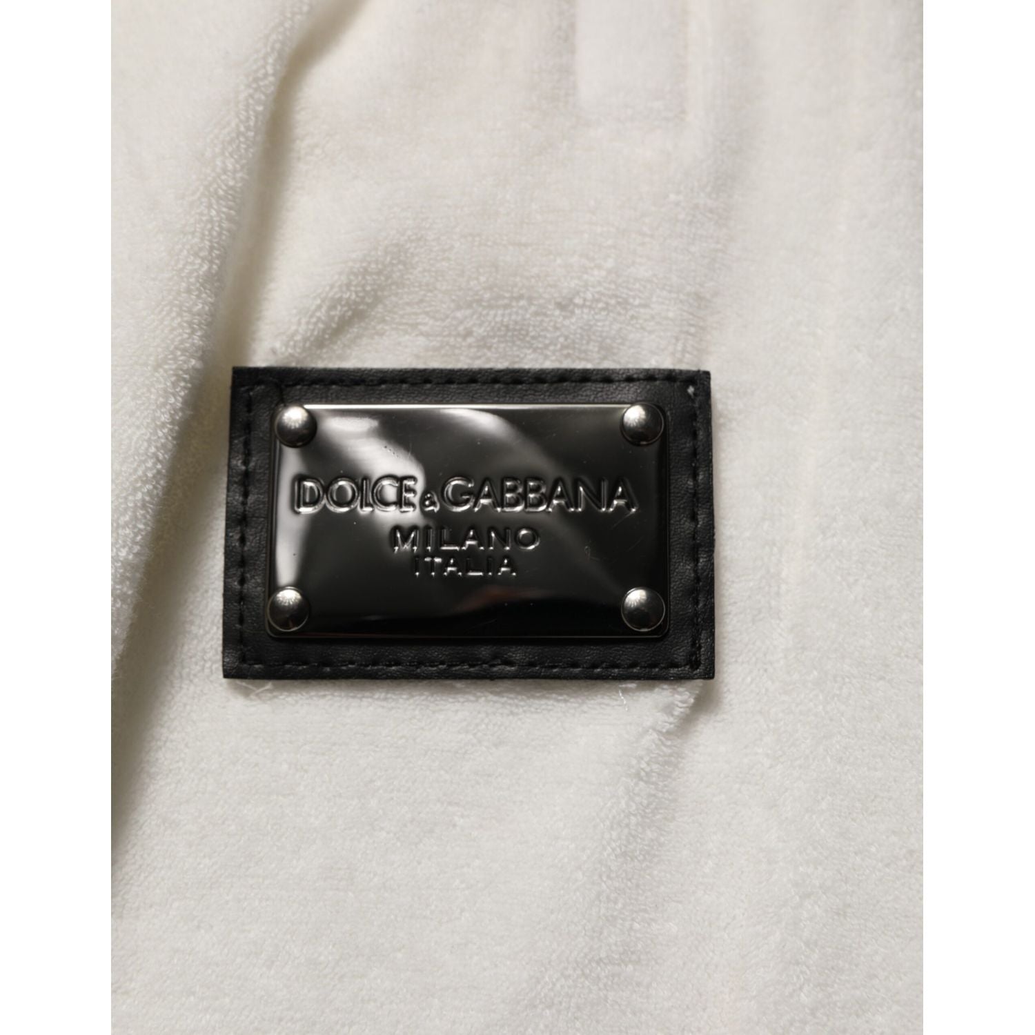 Dolce & Gabbana White Cotton Logo Plaque Men Bermuda Shorts