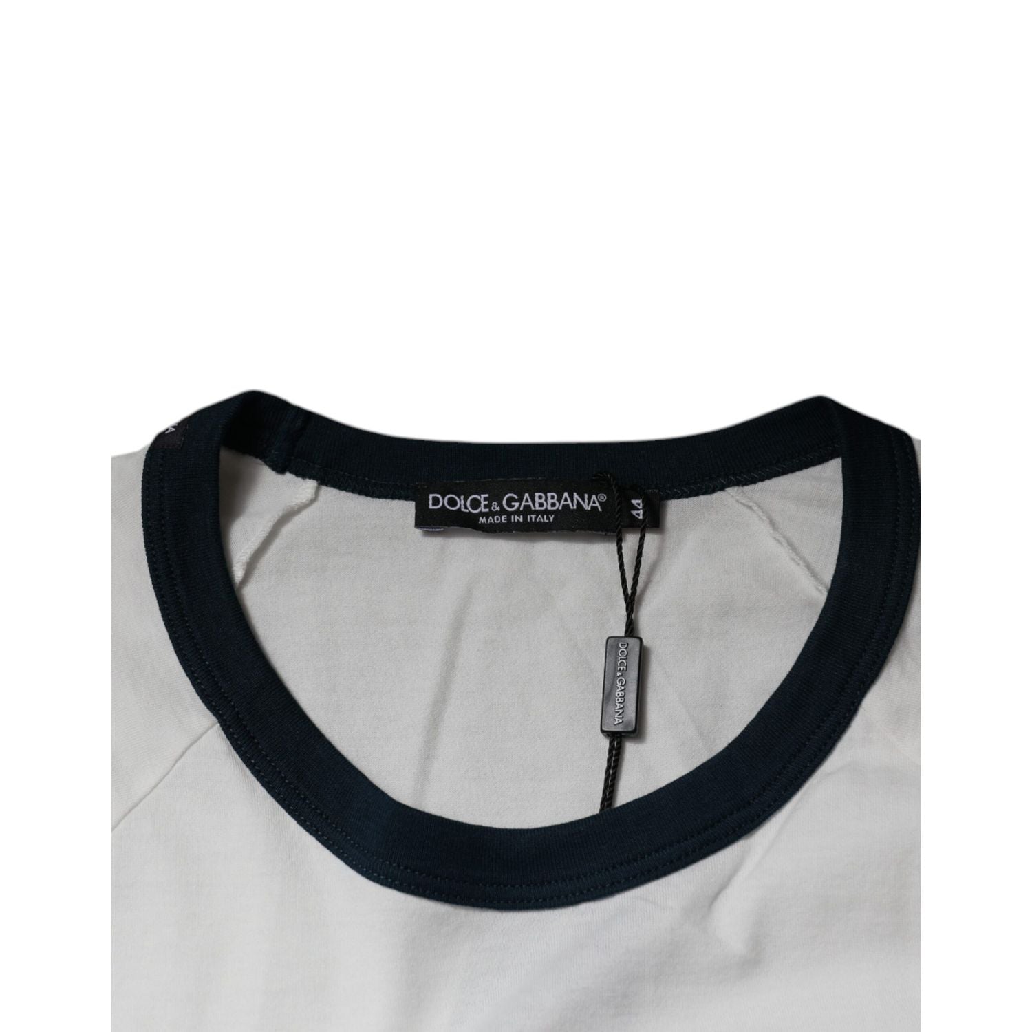 Dolce & Gabbana White DG Crown Cotton Crew Neck T-shirt