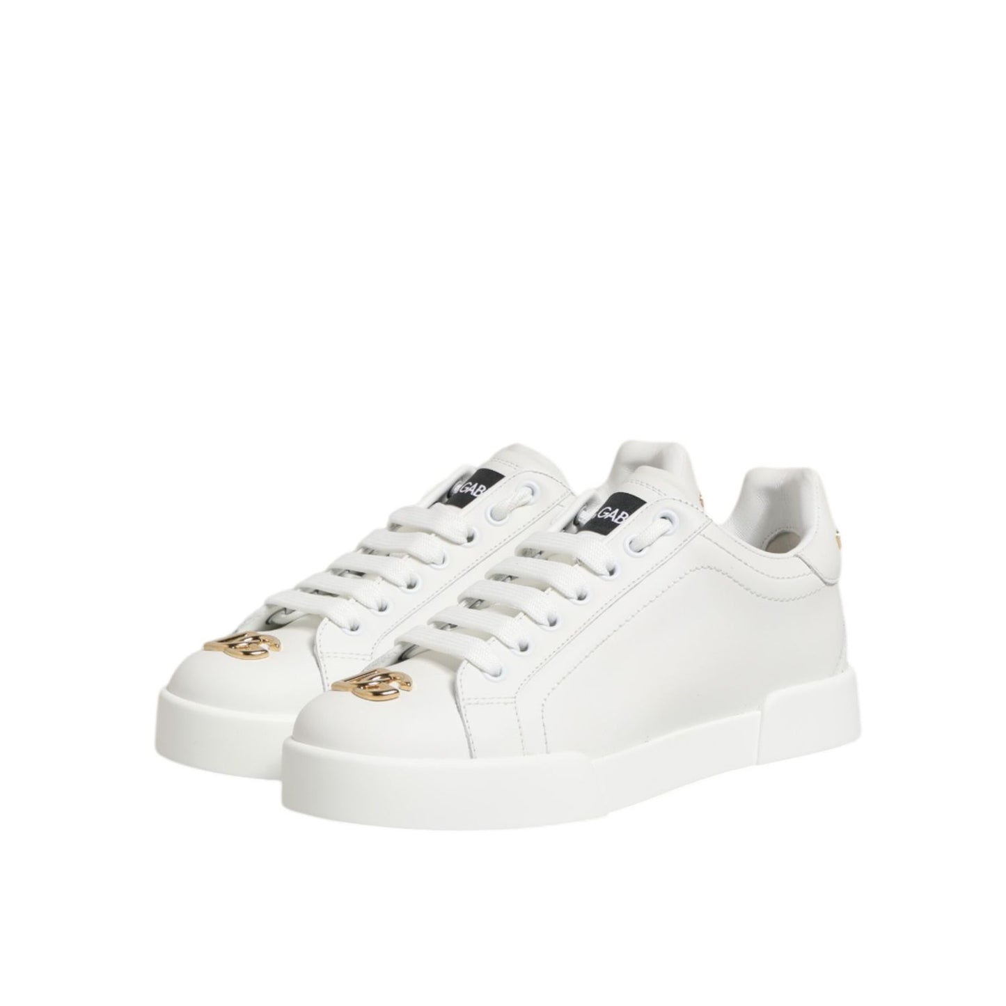 Dolce & Gabbana White DG Leather Low Top Sneakers Shoes