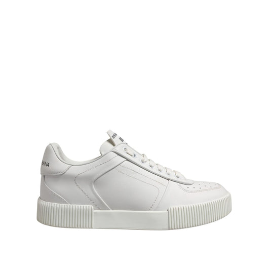Dolce & Gabbana White Leather MIAMI Low Top Sneakers Shoes