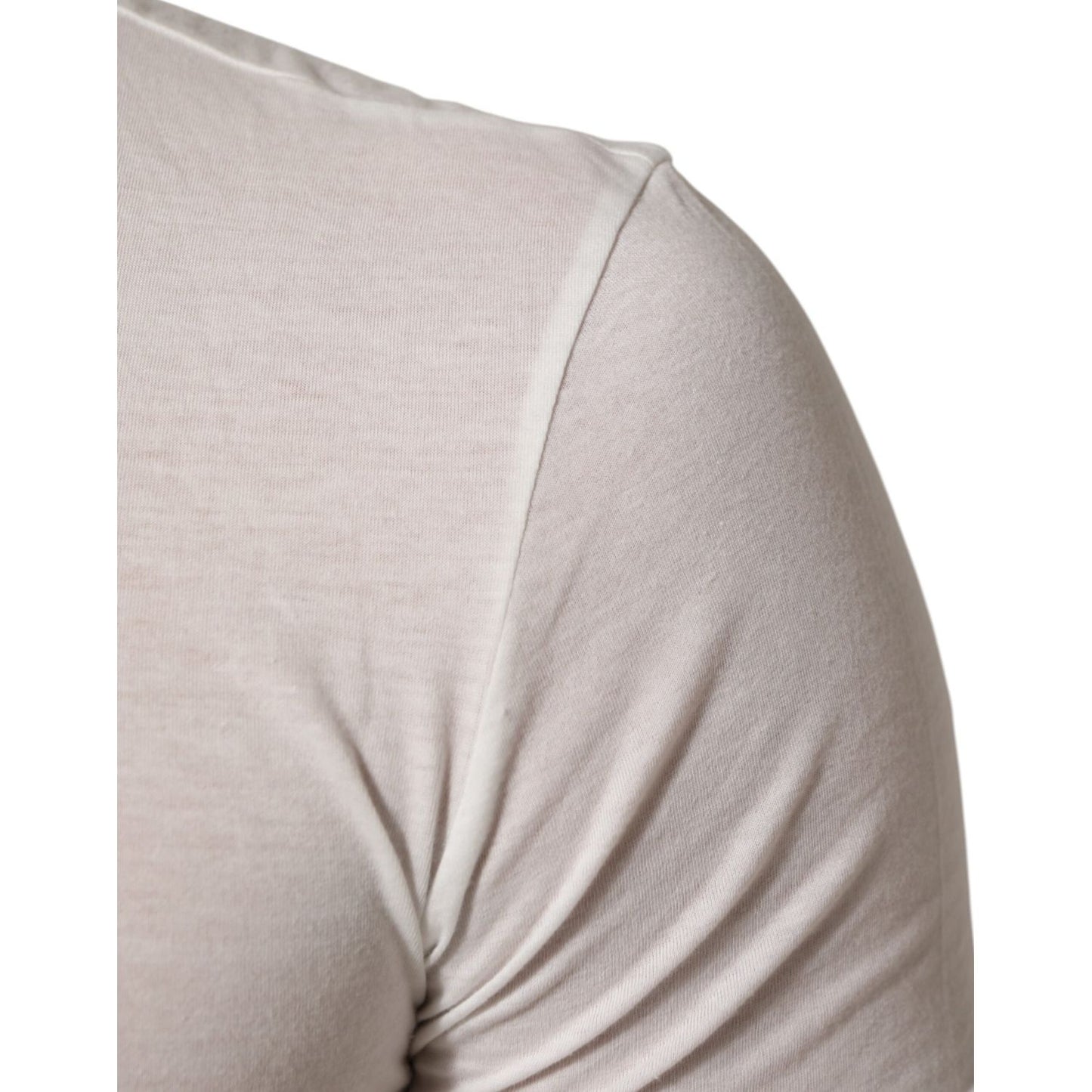 Dolce & Gabbana White Sacred Heart Cotton Crew Neck T-shirt