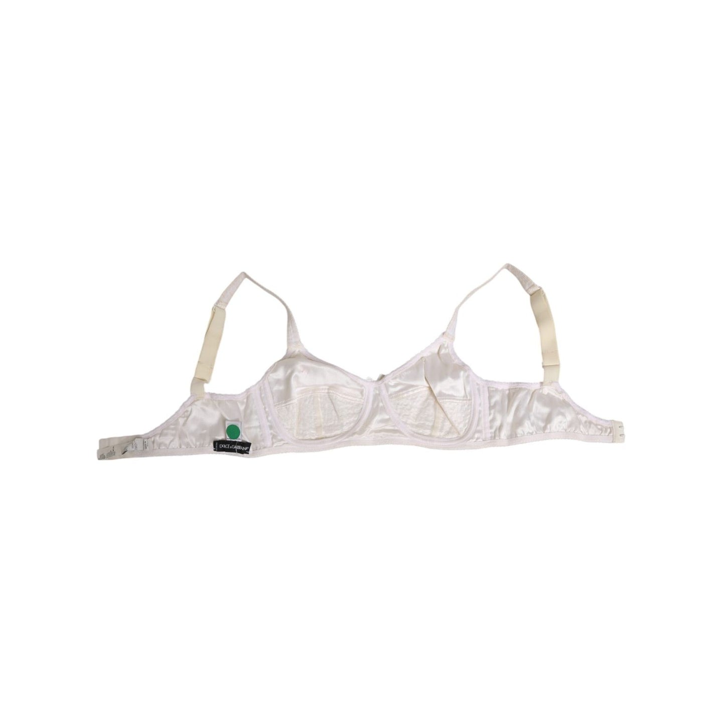 Dolce & Gabbana White Silk Satin Soft Cup Lingerie Bra Underwear