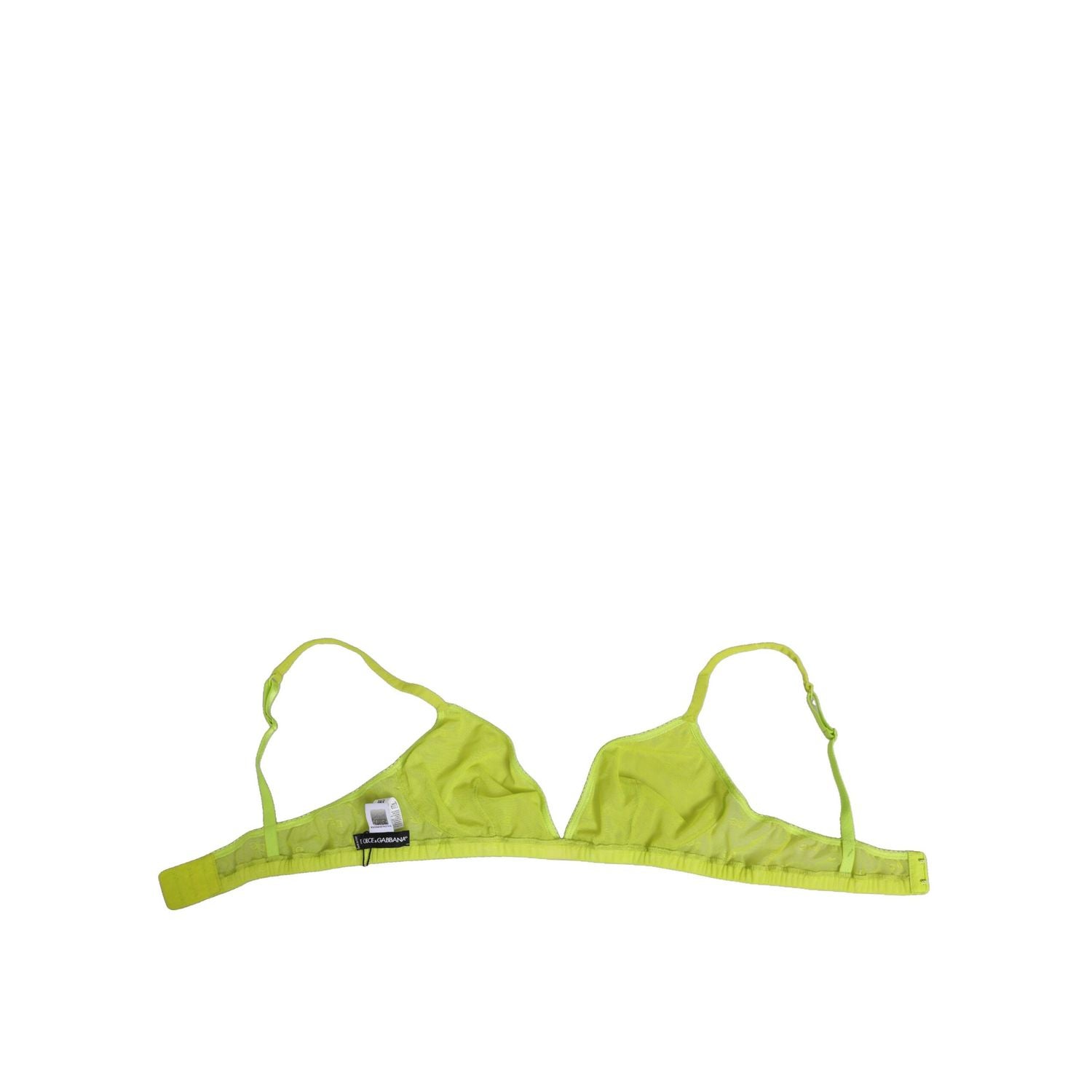 Dolce & Gabbana Yellow Green Nylon Soft Cup Brassiere  Underwear