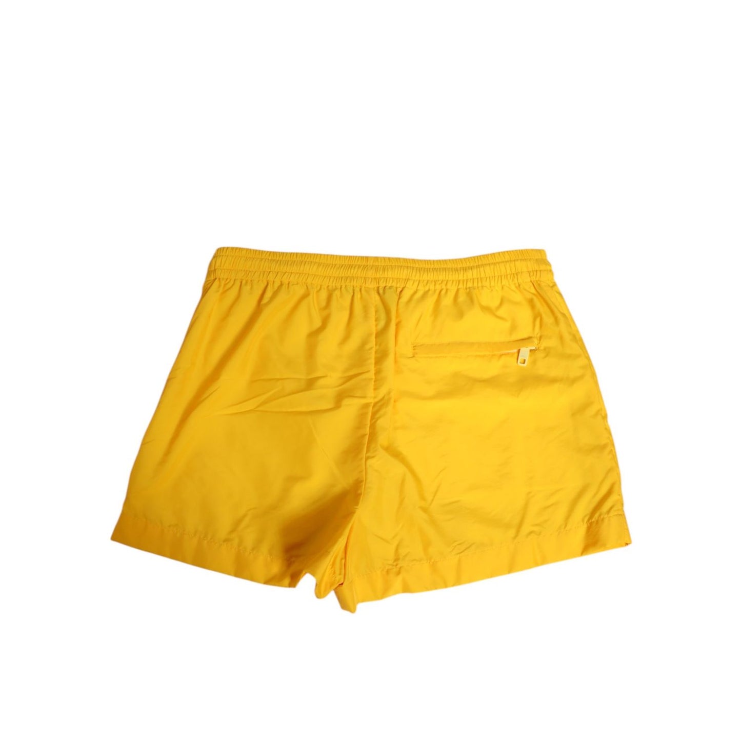 Dolce & Gabbana Yellow Nylon Logo Plaque Boxer Shorts Swimwear