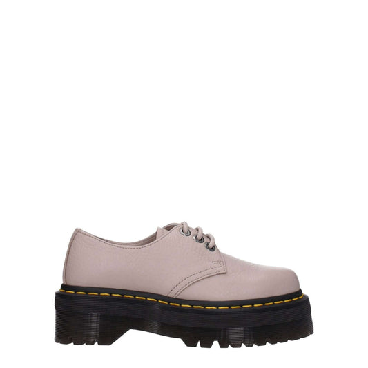 Dr. Martens Gray Leather Oxfords And Derbies, lace up casual shoes with rubber sole, mid heels, MPN D1461QUADII31167348.