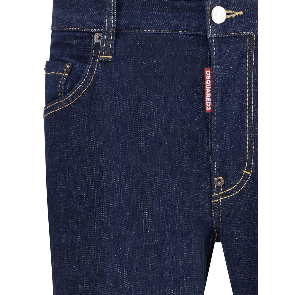 Dsquared² Blue Cotton Straight-Leg Jeans