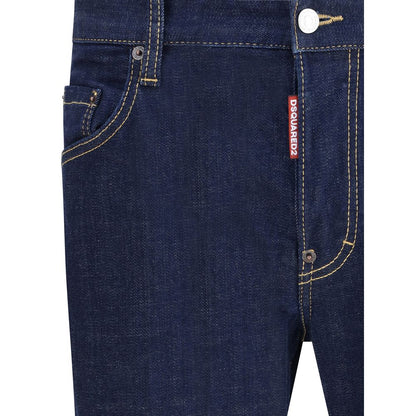 Dsquared² Blue Cotton Straight-Leg Jeans