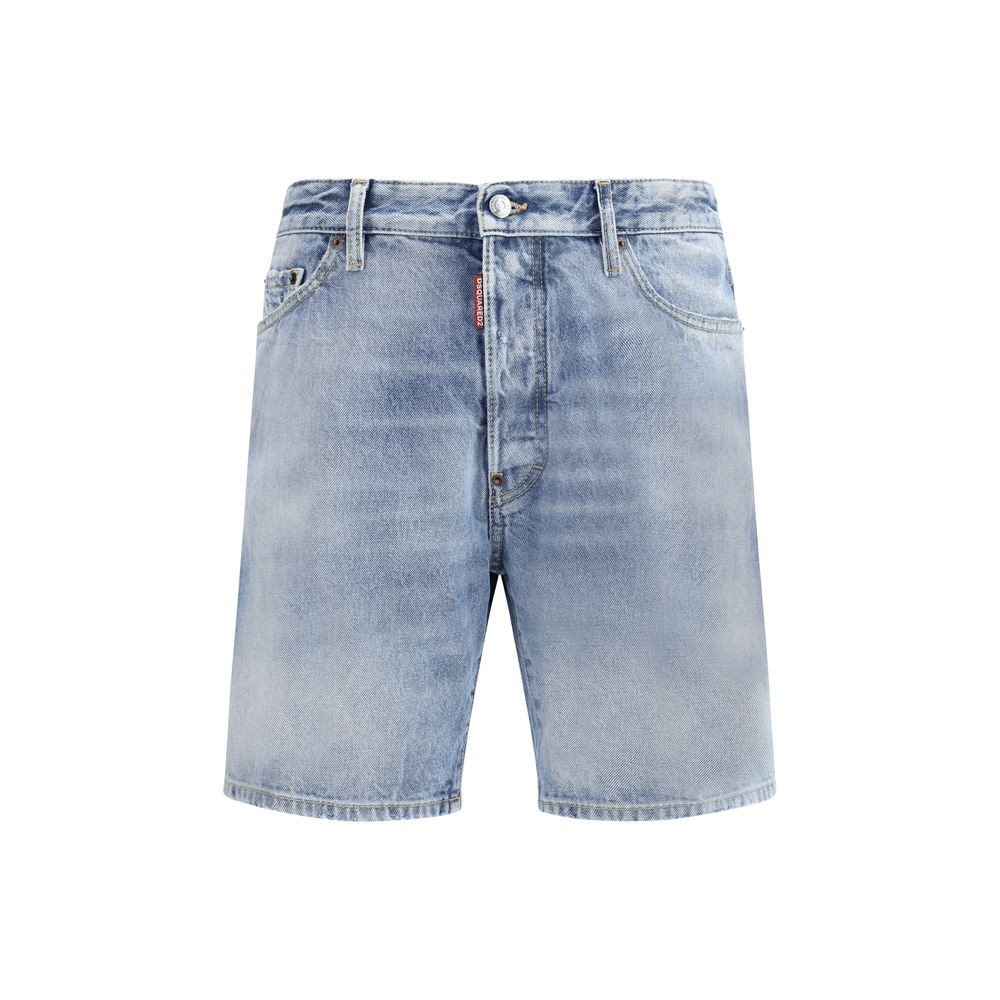 Dsquared² Light Blue Cotton Bermuda Shorts