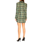 Back view of Elisabetta Franchi Green Viscose Women Blazer, showcasing elegant forest green hues and tailored fit.