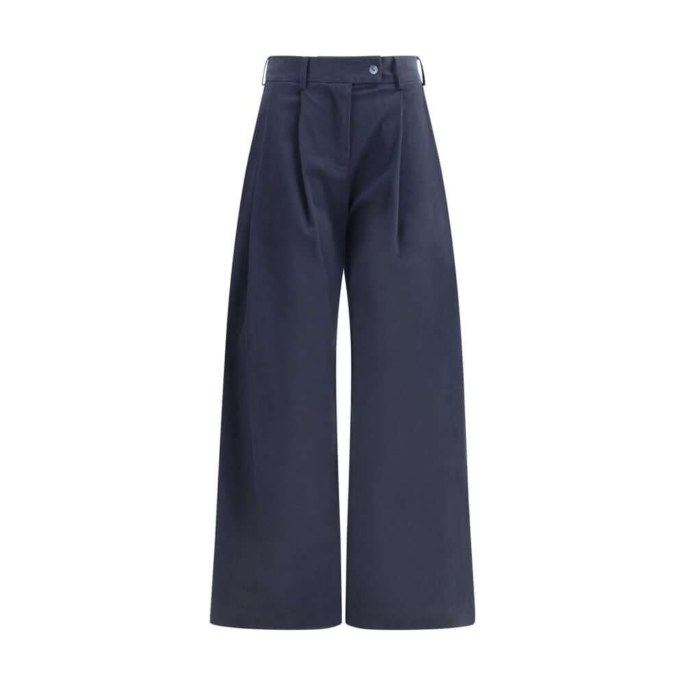 Ella Blue Cotton Casual Pants