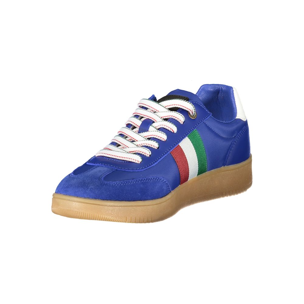 Esercito 1659 Blue Leather Men Sneaker with contrasting colors, featuring iconic logo and stylish design.