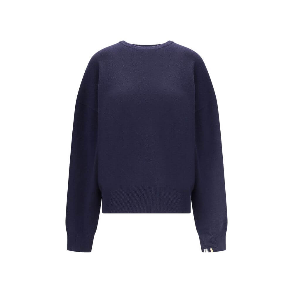 Extreme Cashmere Blue Cashmere Cashmere Sweater with crew neck and ribbed hem.