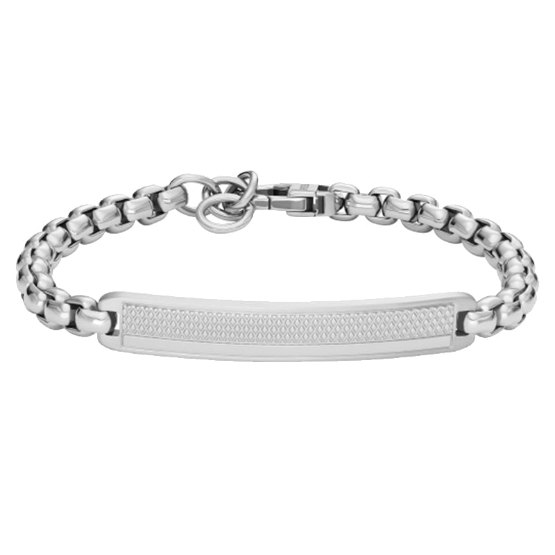 FOSSIL JEWELS JEWELRY Mod. JF04767040 silver bracelet with decorative chain and clasp