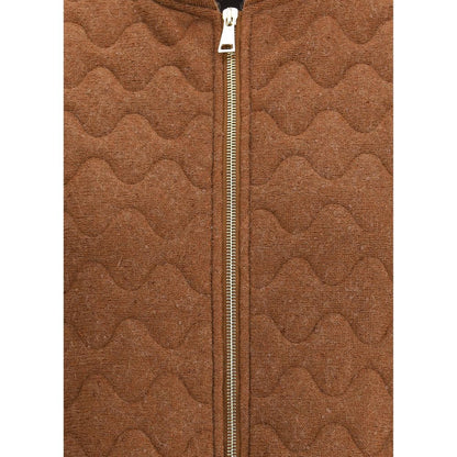 Fabiana Filippi Brown Fleece Wool Sleveless Jacket