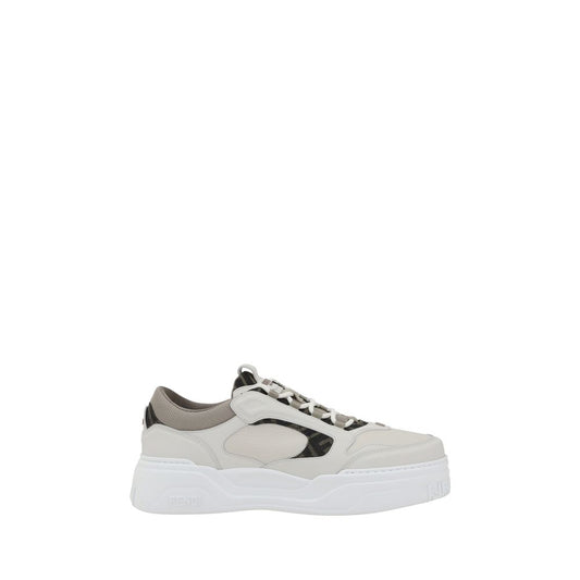 Fendi White Calf Leather Bos Taurus Low Top Sneakers with paneled design and textured sole for comfort and style.