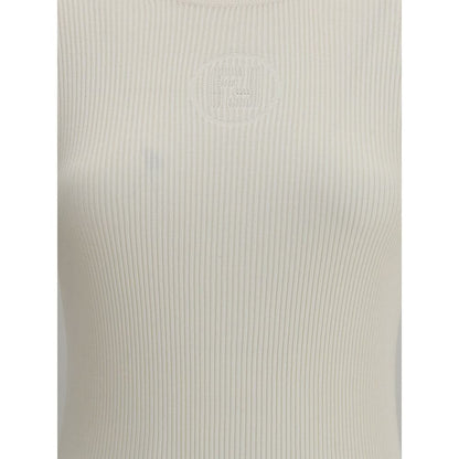 Fendi White Silk T-Shirt with ribbed knit and Fendi 1925 Stamp devoré motif, showcasing elegant design for casual sophisticated looks.