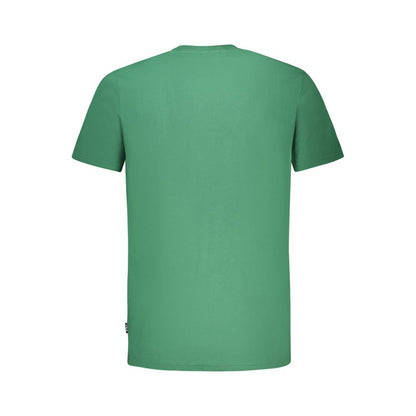 Alt Tag: Fila Green Cotton T-Shirt, short sleeve, unisex, crew neck, with logo embroidery, made from organic cotton, back view