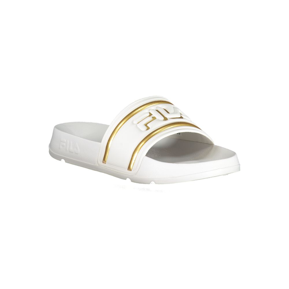 Fila White Polyethylene Women Sandal with iconic logo and contrasting details.