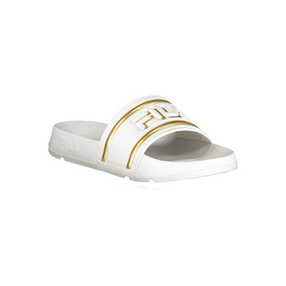 Fila White Polyethylene Women Sandal with iconic logo and contrasting details.