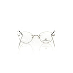 Frankie Morello Silver Metallic Unisex Eyeglass Frame, Italian-crafted round glasses with sleek silver metal design.