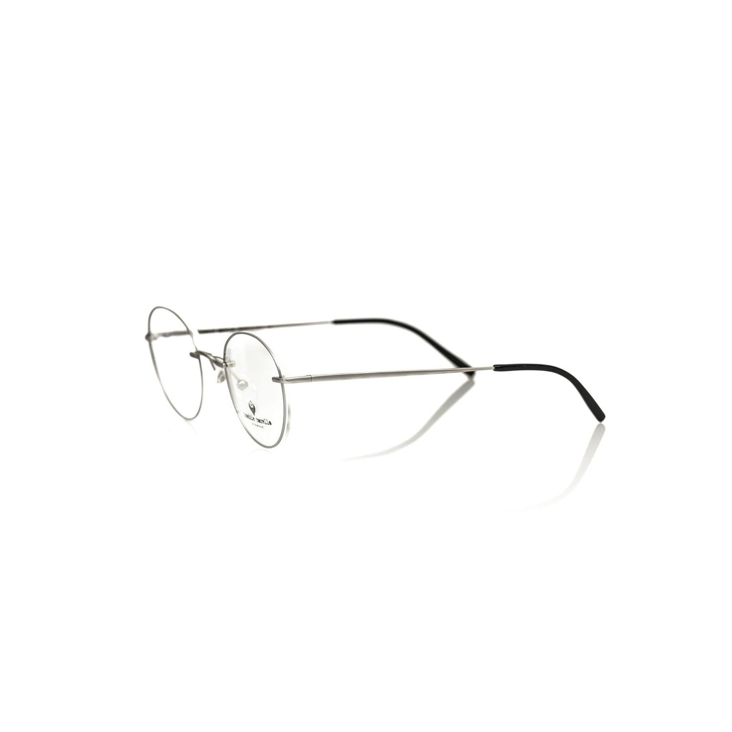 Frankie Morello Silver Metallic Unisex Eyeglass Frame in elegant round metal design, crafted in Italy for bold statement style.