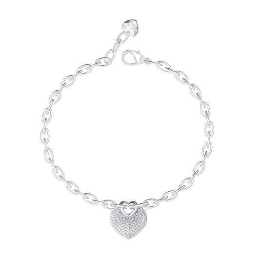 GUESS JEWELS JEWELRY Mod. JUBB05214JWRHS heart charm bracelet