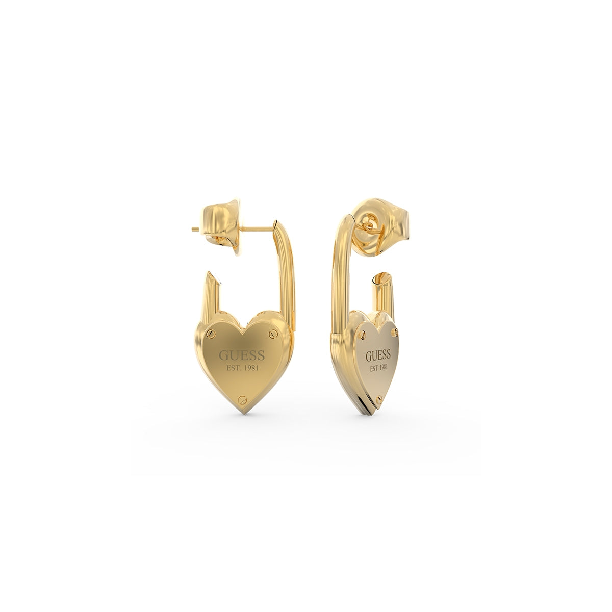 GUESS JEWELS JEWELRY Mod. JUBE04214JWYGT-U gold heart earrings showcasing elegant design.