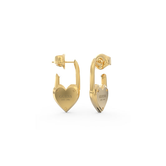 GUESS JEWELS JEWELRY Mod. JUBE04214JWYGT-U gold heart earrings showcasing elegant design.