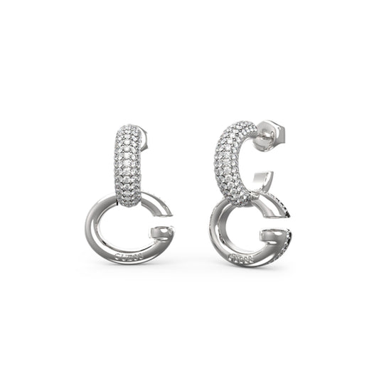 Silver earrings design from GUESS JEWELS JEWELRY Mod. JUBE04521JWRHT-U, elegant and sparkling accessory.