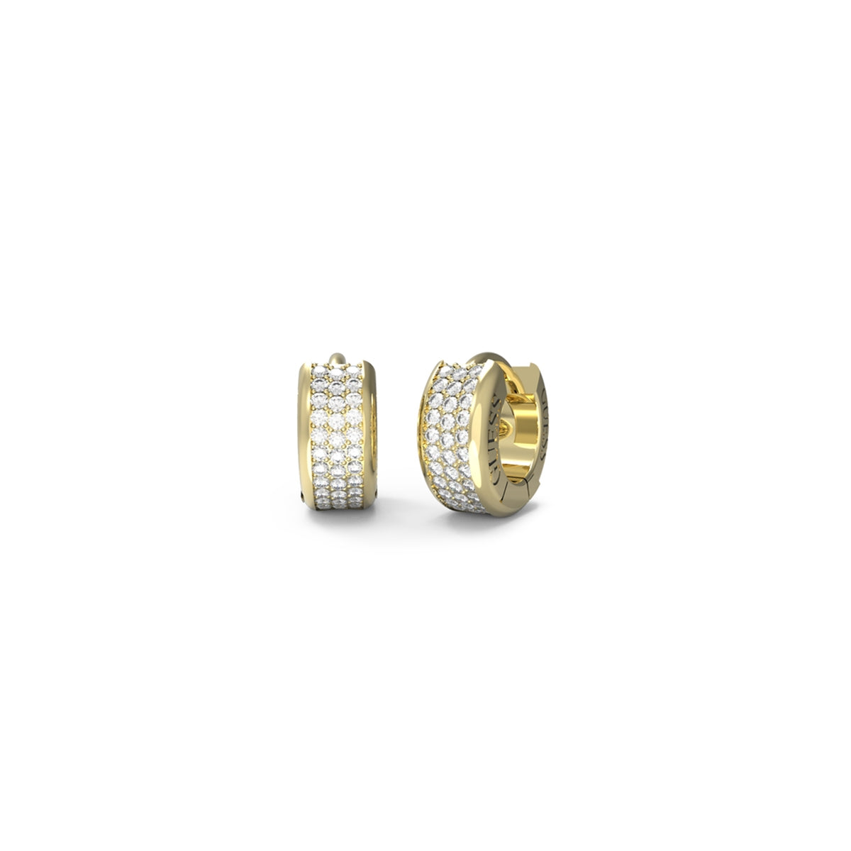 Luxury earrings from GUESS JEWELS JEWELRY Mod. JUBE04583JWYGT-U featuring gold with sparkling stones. Stylish and elegant design.