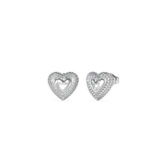 Heart-shaped earrings from GUESS JEWELS JEWELRY Mod. JUBE05020JWRHT-U with sparkling stones.