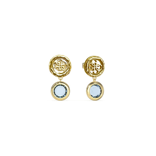 Gold earrings with blue gemstones from GUESS JEWELS JEWELRY Mod. JUBE05098JWYGAQT-U