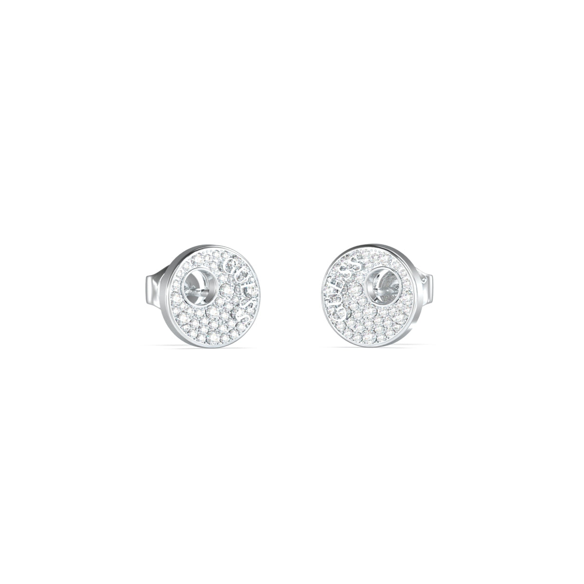 GUESS JEWELS JEWELRY Mod. JUBE05225JWRHT-U stylish round earrings with sparkling stones