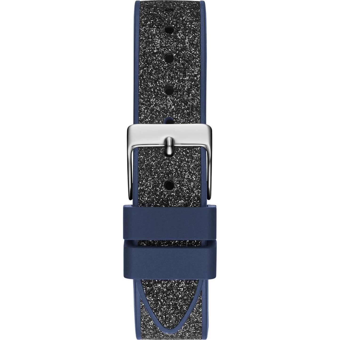 Sparkling blue watch strap with silver buckle for GUESS Mod. GW0313L1, featuring a stylish and adjustable design.
