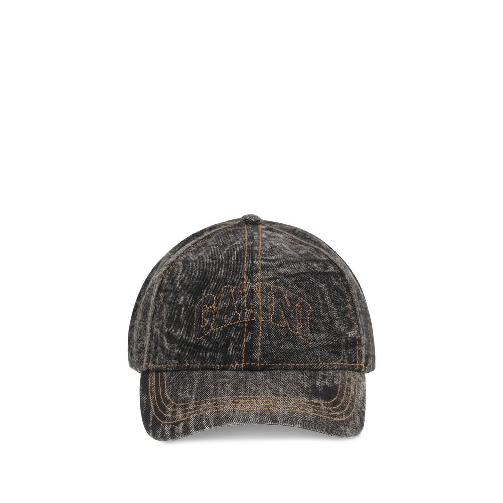 Ganni Gray Cotton Cap (Baseball Hat)