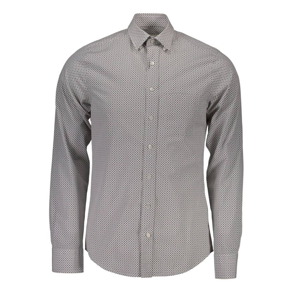 Gant White Cotton Shirt, long sleeve with Italian collar, single pocket, button cuffs. Stylish, casual design for formal and casual occasions.