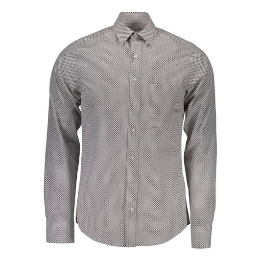 Gant White Cotton Shirt, long sleeve with Italian collar, single pocket, button cuffs. Stylish, casual design for formal and casual occasions.
