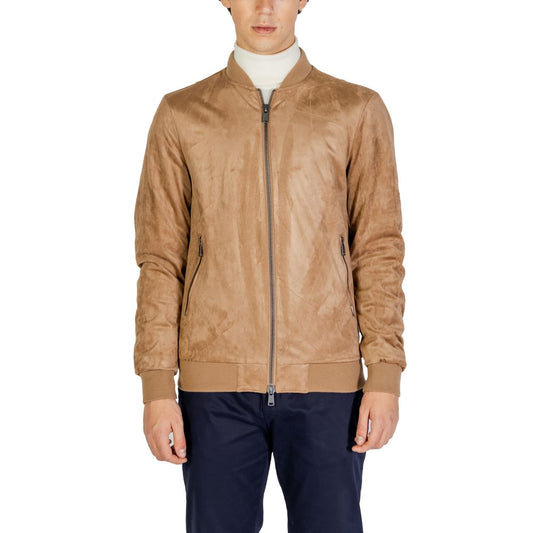 Gianni Lupo Beige Polyester Jackets & Coat for men in fall/winter collection, made of 90% polyester, 10% elastane/lycra.