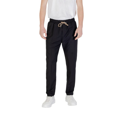 Gianni Lupo Black Polyester Casual Pants