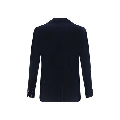 Back view of Giorgio Armani Black Viscose Blazer showcasing elegant and timeless design features.
