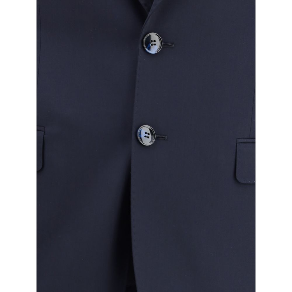 Giorgio Armani Blue Fleece Wool Two-Piece Suit