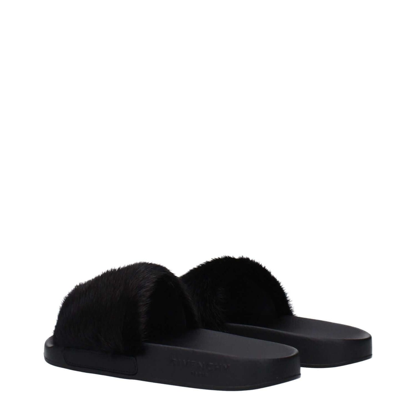 Givenchy Black Cotton Slippers